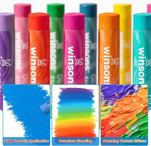 WINSONS 65 PCS Oil Pastel Set, 48 Soft Colors & Extra 4 White Pastels, Complete Art Kit with Holder, Scraper, Sharpener & Pastel Paper – Non-Toxic, Smooth Blending for Artists & Beginners in Saudi Arabia