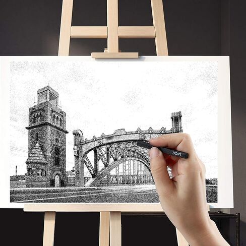 MyLifeUNIT Compressed Charcoal, Square Vine Charcoal Sticks for Drawing, Pack of 6 (2 Soft, 2 Medium and 2 Hard) in Kuwait