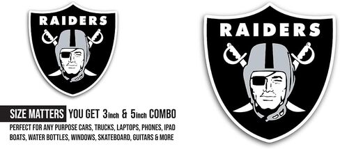 2 (Pieces) 3" and 5" Las Veg@s Raiders Decal Sticker, Waterproof Vinyl Decals for Many Purpose Like Cars, Trucks, Laptops, Phones, Windows and More in Kuwait