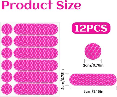 12PCS Pink Reflective Helmet Tape, Pink Reflective Motorcycle Helmet Decals Night Visibility Reflectiv Safety Decals Motorcycle Helmets Stickers for Motorcycles Scooters Bike Helmets in Kuwait