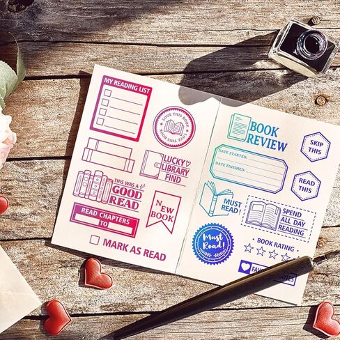 Book Reading Label Clear Stamps Mini Art Label Silicone Clear Stamp Reading Seals for DIY Scrapbooking Journals Decorative Cards Making Photo Album in Kuwait