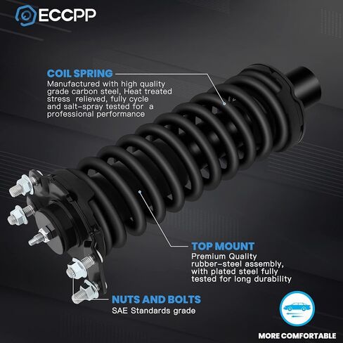 ECCPP Complete Struts Front and Rear Pair Strut Spring Assembly Shock Absorber for 2007-2011 for Dodge Nitro(Gas Only),2002-2012 for Jeep Liberty(No Diesel Models) Set of 4 in Kuwait