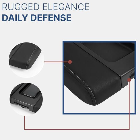 Center Console Lid Compatible with Chevy Silverado 1500 2500HD 3500HD 2014-2018, GMC Sierra 1500 2500HD 3500HD, Replacement for 22881398, Front Armrest Cover with Liner Mat Black in Saudi Arabia