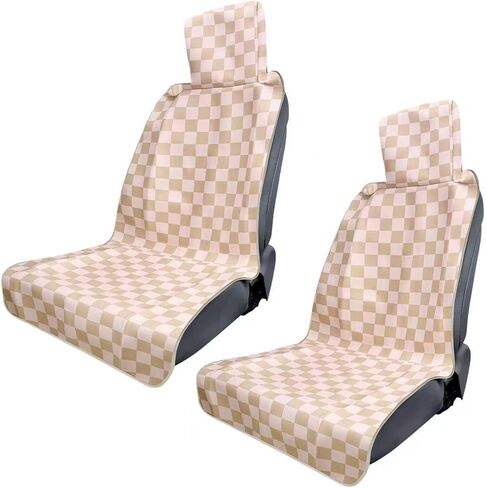 3tyto Universal Car Seat Covers, Waterproof Neoprene Seat Covers - Waterproof & Sweatproof, Machine Washable, Non-Slip Seat Protector for Car, Truck, SUV, Van (Checkered, 2 Pack) in Saudi Arabia