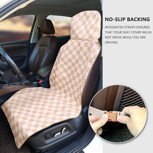 3tyto Universal Car Seat Covers, Waterproof Neoprene Seat Covers - Waterproof & Sweatproof, Machine Washable, Non-Slip Seat Protector for Car, Truck, SUV, Van (Checkered, 2 Pack) in Saudi Arabia