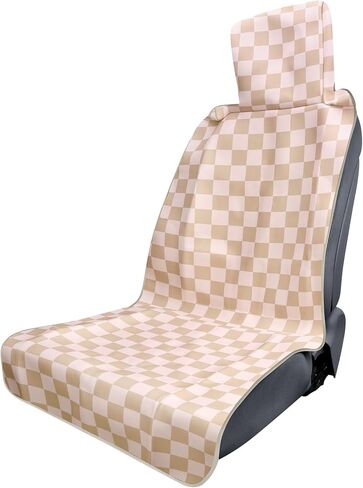 3tyto Universal Car Seat Covers, Waterproof Neoprene Seat Covers - Waterproof & Sweatproof, Machine Washable, Non-Slip Seat Protector for Car, Truck, SUV, Van (Checkered, 2 Pack) in Saudi Arabia