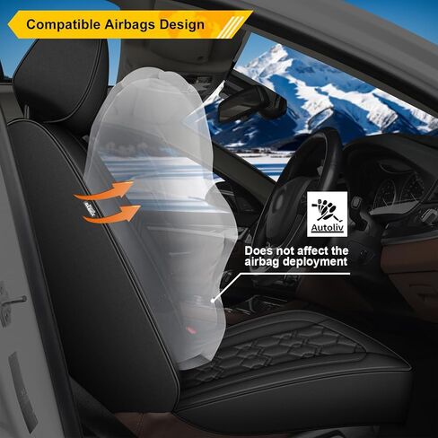 Front Seats Covers Fit for Subaru Outback 2007-2025 2026 Waterproof Seat Cushions Luxury Leather Automotive Seat Covers with Beautiful Patterns Seat Protectors(2 Seats,Black) in Saudi Arabia
