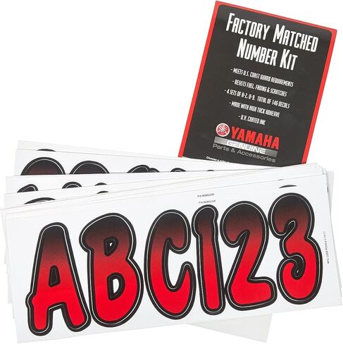 OEM Yamaha Number Registration Kit Red & Black MAR-REBKG-20-28 in Kuwait
