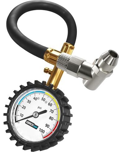 Tire Pressure Gauge 100 PSI - Large Dial Numbers & 45° Angle Chuck, Accurate Air Pressure Gauge for Tires in Saudi Arabia