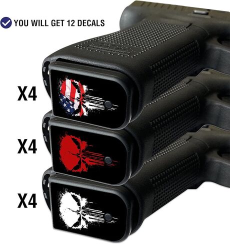 Gun Vinyl Decals for Pistol Mag Base Plates 12-Pack in Saudi Arabia