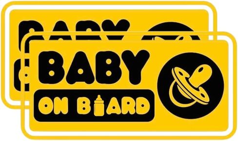 Baby in Car Sticker for Cars, 2 Pack Cute Daisy Car Window Decals, Waterproof Vinyl Car Stickers, Rear Window Decal for Family Cars and New Parents in Saudi Arabia