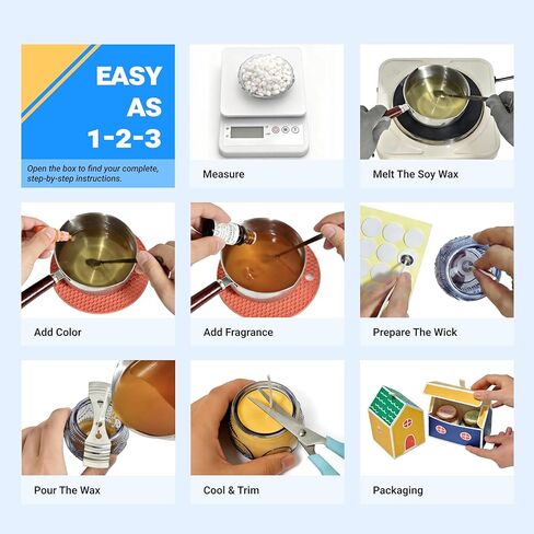 113Pcs Candle Making Kit for Adults, Complete Soy Wax Candle Making Supplies, 6 Glass Jars & 1 Special Stylish Jar, 6 Fragrance Oils, Molds, Wicks, 2 Pots–Beginner Friendly DIY Craft Kit for Women Men in Saudi Arabia