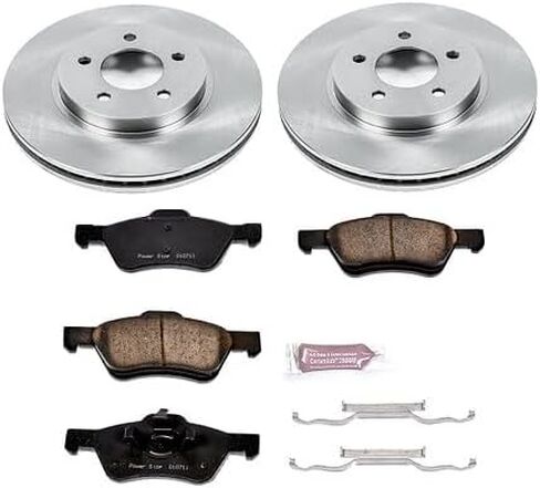 PowerStop Front Brake Kit for Ford Escape 2005-10 |Mazda Tribute 2005-06 |Tribute 2008-10 |Mercury Mariner 2005-10 - Z17 Ceramic Brake Pads & Disc Rotors Replacement, KOE4580 in Kuwait
