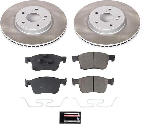 PowerStop Front Brake Kit for Acura Integra 2023-25 | Honda Accord 2018-25 | Honda Civic 2022-24 - Ceramic Brake Pads + Semi Coated Rotors Replacement, SC8165 in Kuwait