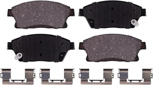 Detroit Axle - 4pc Front Brake Kit for 2013-2017 Chevrolet Trax Buick Encore, 2014 2015 2016 Drilled and Slotted Disc Brake Rotors Ceramic Brakes Pads with Hardware Replacement : 11.81" inch Rotor in Kuwait