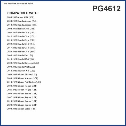 فلتر الزيت القياسي PG PG4612 | تناسب موديلات 2023-71 المختلفة من هوندا، نيسان، أكورا، مازدا، إنفينيتي، ميتسوبيشي، دودج، سمارت، كيا، سيون، فيات، رينو، ميركوري، رينو، سوبارو in Kuwait
