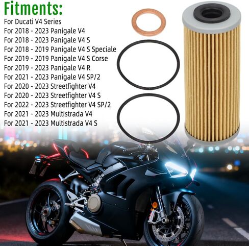 Oil Filter Gasket O-Ring Kit For Ducati For 2018-2023 Panigale V4/2020-2023 Streetfighter V4/2021-2023 Multistrada V4 Part Replacement Number For 44440312B in Kuwait