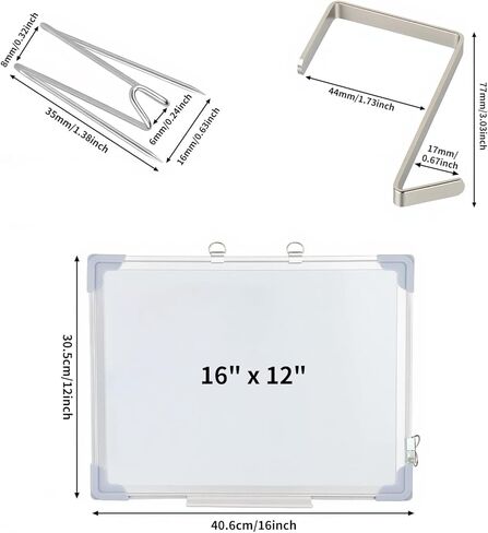 Magnetic Cubicle whiteboard : 16x12 in Cubicle Door Dry Erase Board with Two Categories Hooks for Cubicle Walls with Easy to Install, Portable Hanging White Board for Home Dorm Room Office in Saudi Arabia