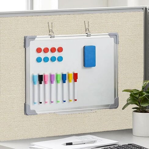 Magnetic Cubicle whiteboard : 16x12 in Cubicle Door Dry Erase Board with Two Categories Hooks for Cubicle Walls with Easy to Install, Portable Hanging White Board for Home Dorm Room Office in Saudi Arabia