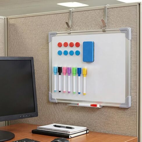 Magnetic Cubicle whiteboard : 16x12 in Cubicle Door Dry Erase Board with Two Categories Hooks for Cubicle Walls with Easy to Install, Portable Hanging White Board for Home Dorm Room Office in Saudi Arabia