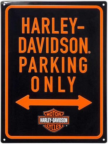 Harley-Davidson Embossed Parking Only B&S Logo Tin Sign - 12 x 15.75 inches in Kuwait