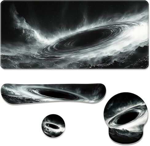 Bookshelf Desk Mat Set Dark Vintage Library Large Mouse Pad with Wrist Rest 4in1 Desk Mat for Desktop Ergonomic Computer Desk Arm Wrist Anti-Slip Computer Ergonomic Mouse Pad Home Office Gaming in Kuwait