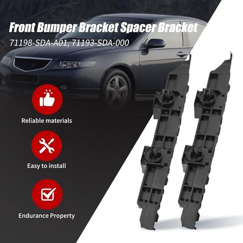 VIKKSAER 1 Pair 71198-SDA-A01 Front Bumper Bracket Spacer Bracket (Left & Right Side), Replacement for Honda Accord 2003 2004 2005 2006 2007, Replaces 71193-SDA-000 in Kuwait