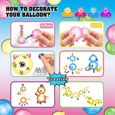 Gmajieny Capybara Balloon Craft Kit for Kids, DIY Magic Balloon Animal Maker Toy with Pump, Stickers & Accessories, Cute Animal Arts & Crafts Birthday Gift for Boys and Girls Ages 3+ in Kuwait