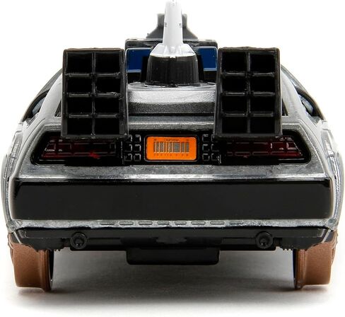 Delorean DMC (Time Machine) Brushed Metal Train Wheel Version Back to The Future Part III (1990) Movie Hollywood Rides Series 1/32 Diecast Model Car by Jada 34786 in Saudi Arabia