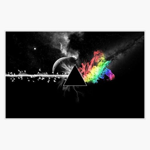 مجموعة من ملصقين مقاس 3 بوصات - رسم ملصق Dark Side of The Moon - ملصق مقطوع بالقالب، فينيل عالي الجودة عالي الدقة in Kuwait