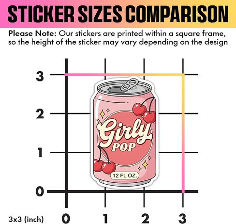 VOTANTA (3 Pcs, 3 inch) - Girly Pop Sticker, Coquette Girlie Pop Soda Can Stickers, I'm Literally Just A Girl Decals, Girly 2000s Y2K Decal Gifts Decoration for Laptops, Phones, Water Bottles in Saudi Arabia
