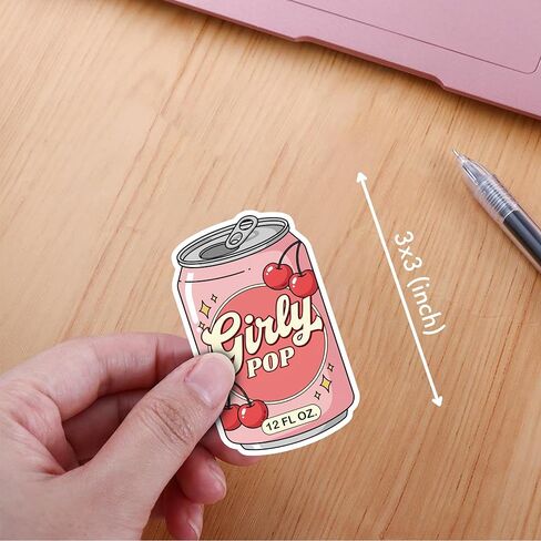 VOTANTA (3 Pcs, 3 inch) - Girly Pop Sticker, Coquette Girlie Pop Soda Can Stickers, I'm Literally Just A Girl Decals, Girly 2000s Y2K Decal Gifts Decoration for Laptops, Phones, Water Bottles in Saudi Arabia