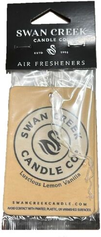 Swan Creek Candle Co. Luscious Lemon Vanilla Hanging Car Air Freshener 04165 Pack of 3, Black White in Kuwait