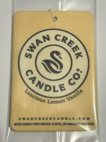 Swan Creek Candle Co. Luscious Lemon Vanilla Hanging Car Air Freshener 04165 Pack of 3, Black White in Kuwait
