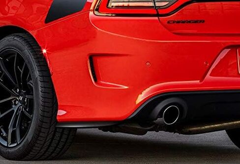 EPARTS 1 Pair Black PU Rear Bumper Splitter Diffuser Lips Aprons Guard Protector Fit For 2015-2019 Dodge Charger in Kuwait