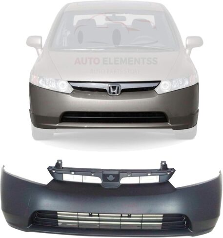 Front Bumper Cover Primed Plastic For 2006-2008 Honda Civic Sedan Direct Replacement 04711SNEA90ZZ in Kuwait