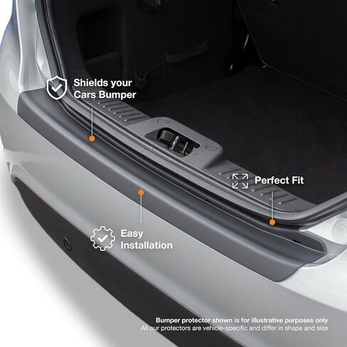 Travall Protector Compatible with Honda CR-V 2009-2011 TBP1018P - Vehicle-Specific Black Smooth Plastic Moulded Rear Bumper Protector in Saudi Arabia