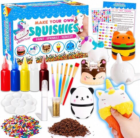Insnug Paint Your Own Squishies Kit - Sensory Toys Squishy Painting Kit Stress Relief Squishies for Girl Kids Age 4 6 8 10 Slow Rising Squeeze Autism Toys Unicorn Gift Ice Cream Cake Milk Shake Donut in Saudi Arabia