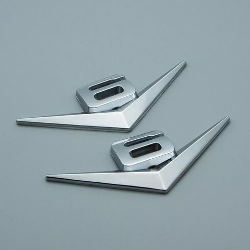 Pair Set V6 Emblem Engine V-6 Badge Logo Metal Badge Sticker Fits for Universal Truck Car Pickup SUV Auto Rear Side (Silver) in Kuwait