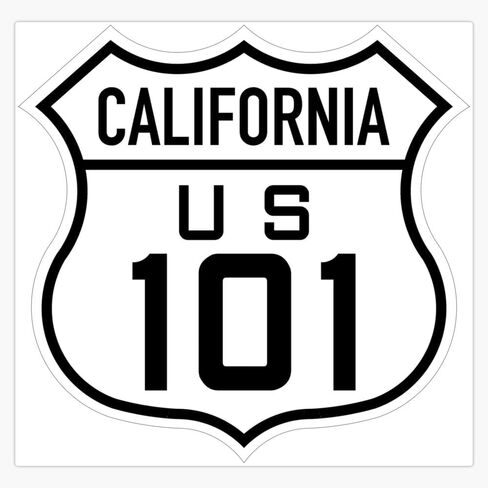 Highway 101, California, USA Window Water Bottle Bumper Sticker Decal 5" in Kuwait