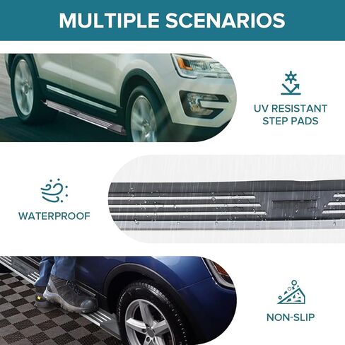 JIAHE Auto Running Boards Side Steps for Ford Explorer 4 Door 2013-2018,Aluminum Textured Black Nerf Bars w/ 300LBS Capacity,Direct Fit Easy Installation/Anti-Slip in Saudi Arabia