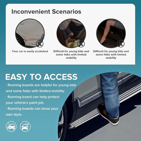 JIAHE Auto Running Boards Side Steps for Ford Explorer 4 Door 2013-2018,Aluminum Textured Black Nerf Bars w/ 300LBS Capacity,Direct Fit Easy Installation/Anti-Slip in Saudi Arabia