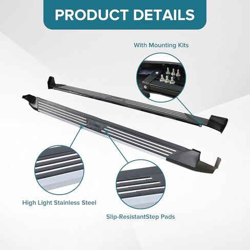 JIAHE Auto Running Boards Side Steps for Ford Explorer 4 Door 2013-2018,Aluminum Textured Black Nerf Bars w/ 300LBS Capacity,Direct Fit Easy Installation/Anti-Slip in Saudi Arabia