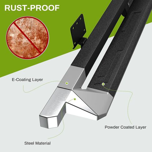 AUTOSAVER88 Drop Step Running Boards Compatible with 2019-2026 Ram 1500 New Body Crew Cab, Textured Black Side Steps, Carbon Steel Nerf Bars in Kuwait