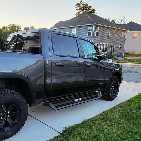 AUTOSAVER88 Drop Step Running Boards Compatible with 2019-2026 Ram 1500 New Body Crew Cab, Textured Black Side Steps, Carbon Steel Nerf Bars in Kuwait