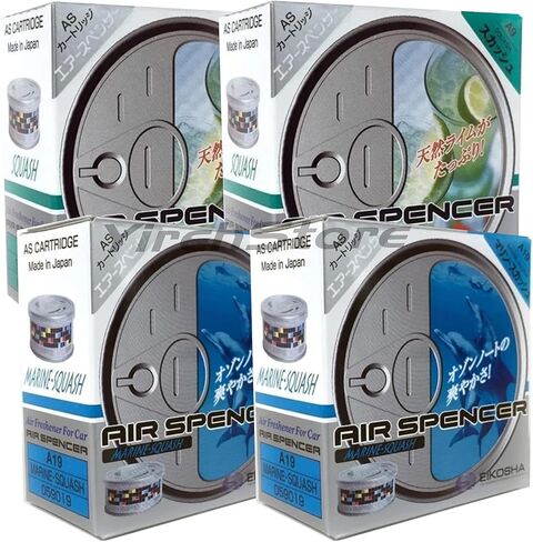 Air Spencer Cartridge 2x Squash (A9) and 2x Marine Squash (A19) scent, Heavy Duty, Last Long, JDM Eikosha Japan Car Air Freshener in Saudi Arabia