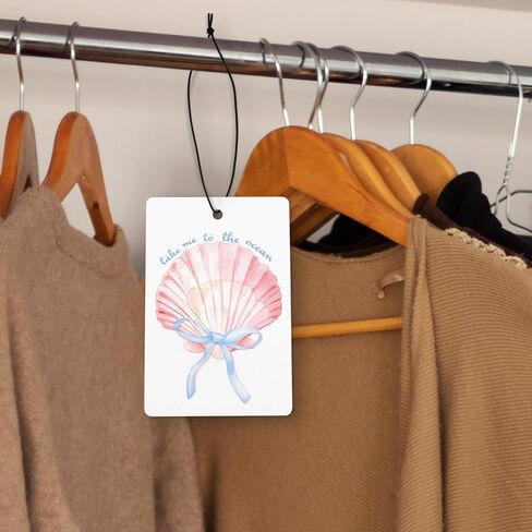 Pink Preppy Beach Car Air Freshener 4 Pcs, Meet Me at the Beach Coquette Bow Seashell Hanging Air Freshener for Cars Closet Drawer Books, Cute Girly Car Accessories for Women Girls in Saudi Arabia