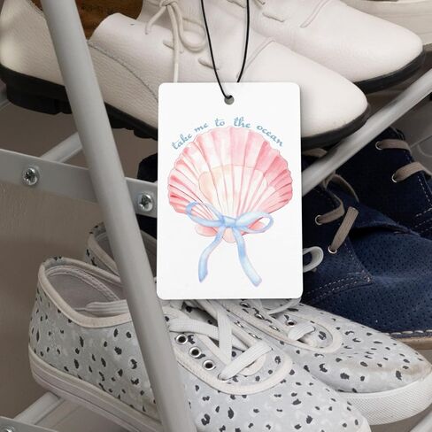 Pink Preppy Beach Car Air Freshener 4 Pcs, Meet Me at the Beach Coquette Bow Seashell Hanging Air Freshener for Cars Closet Drawer Books, Cute Girly Car Accessories for Women Girls in Saudi Arabia