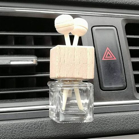 3 قطع معطر هواء للسيارة، مشبك فتحة تهوية للزيوت العطرية، مشبك تهوية، زجاجة زجاجية فارغة مع مشبك، زجاجة ناشرة عطرية معطرة برائحة العلاج العطري (مربع) in Kuwait