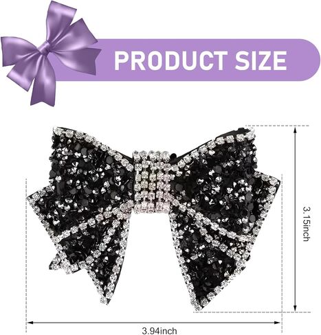 2PCS Car Vent Butterfly Bow Clip, Sparkling Rhinestone-studded Vent Decoration, Car Smell Diffuser Clip for Vehicles Offices Restaurants Cafes, for Girl Women (Black & White) in Kuwait